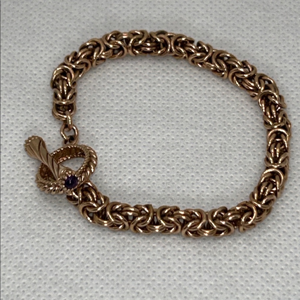 NWOT Rose Gold Plated Sterling Silver Toggle Closure Designer Bracelet